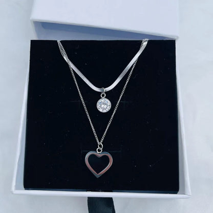 Luxury Black Heart Pendant & Crystal Choker Set