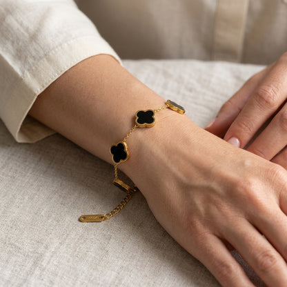 Midnight Daisy 18K Gold-Plated Stainless Steel Bracelet