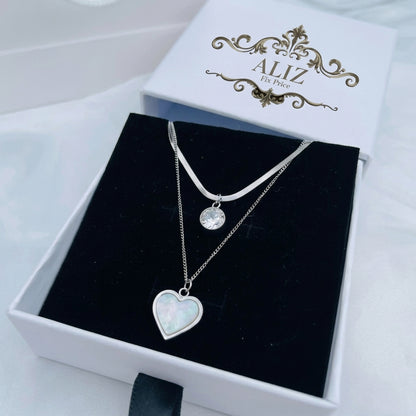 Luxury Black Heart Pendant & Crystal Choker Set