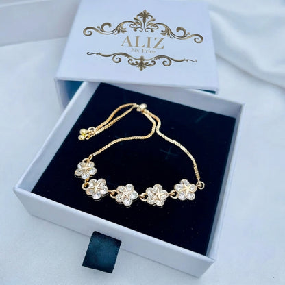 Golden Flower Charm Bracelet