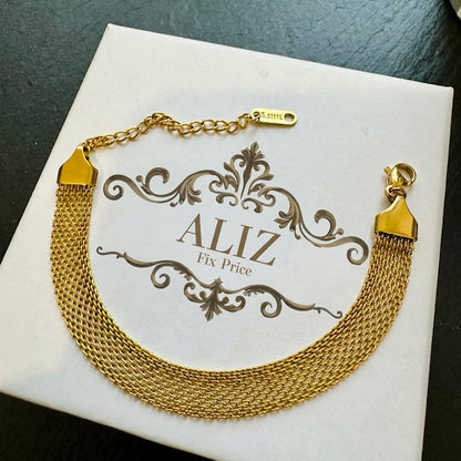 Golden Elegance Mesh Bracelet