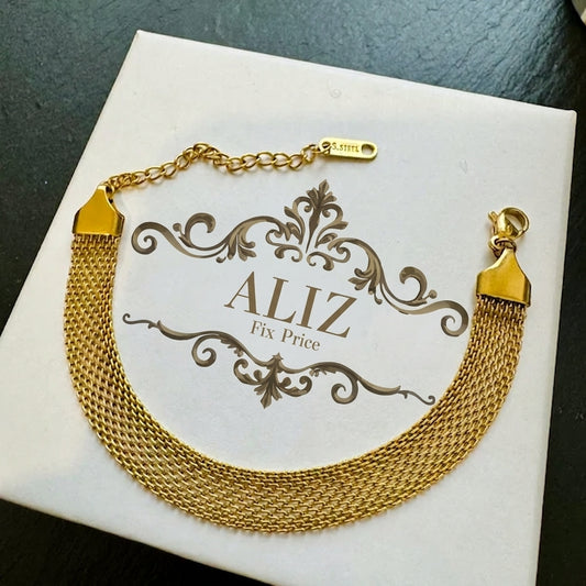 Golden Elegance Mesh Bracelet