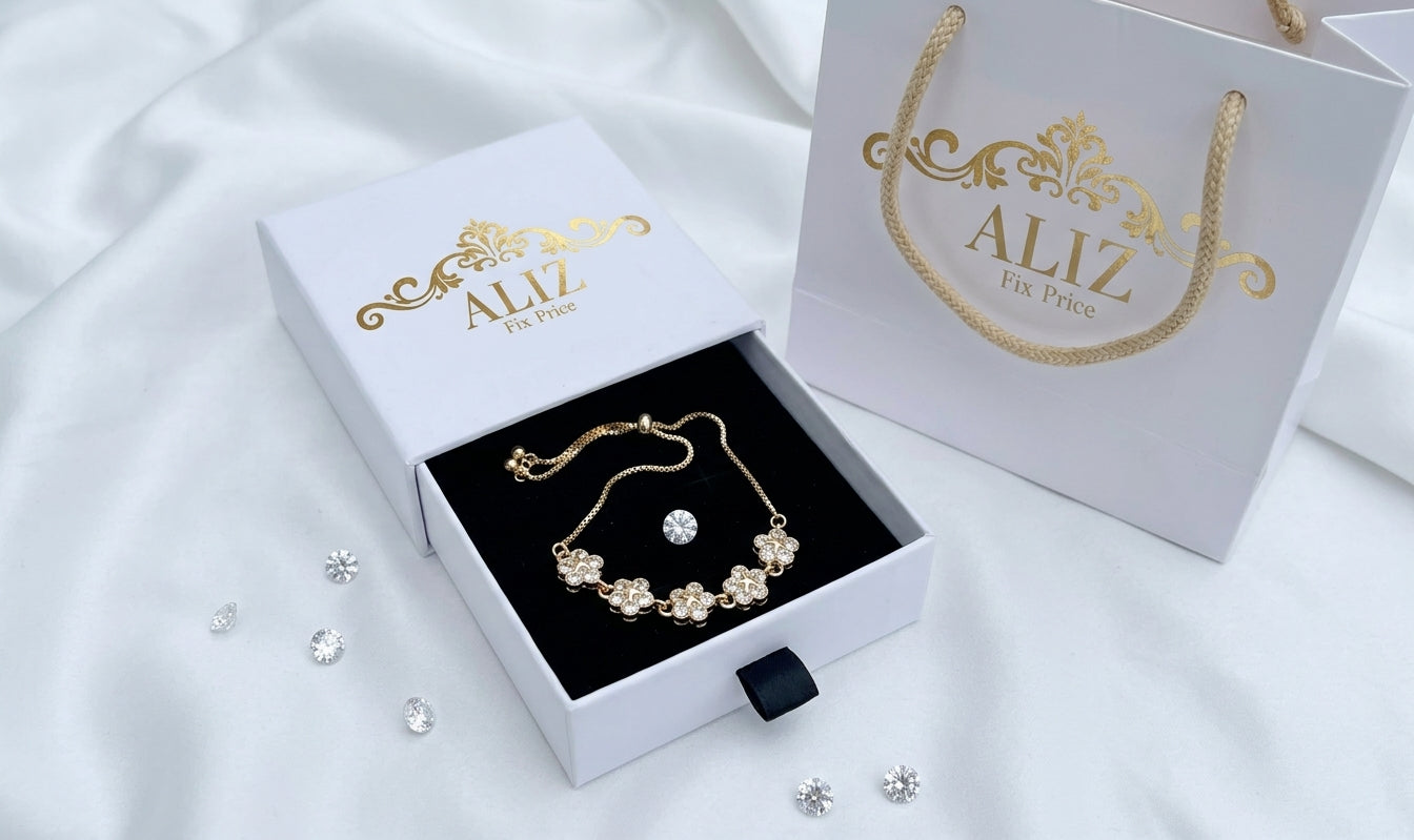 Golden Flower Charm Bracelet