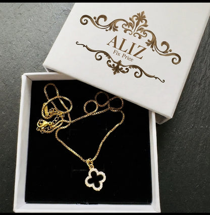Charm of Fortune Dual-Sided Gold Clover Necklace