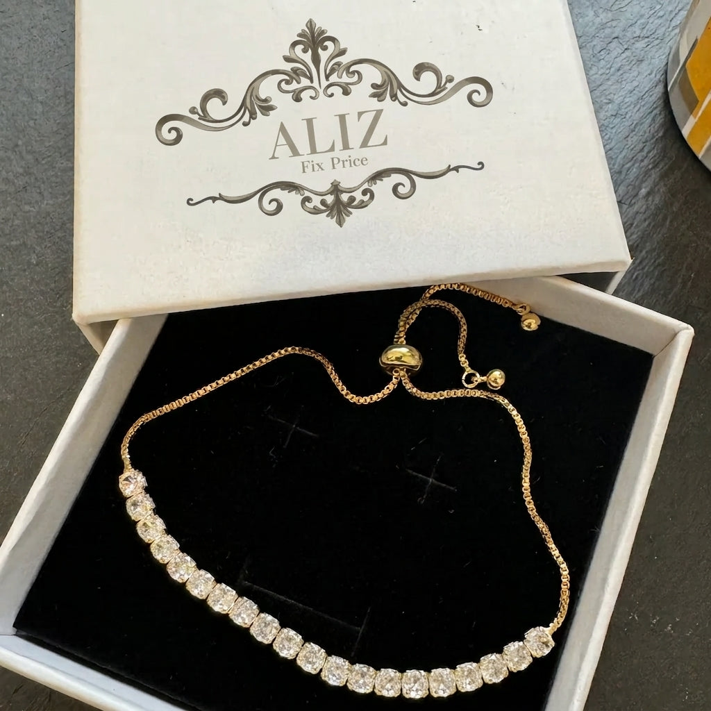 Golden Glamour Crystal Adjustable Bracelet
