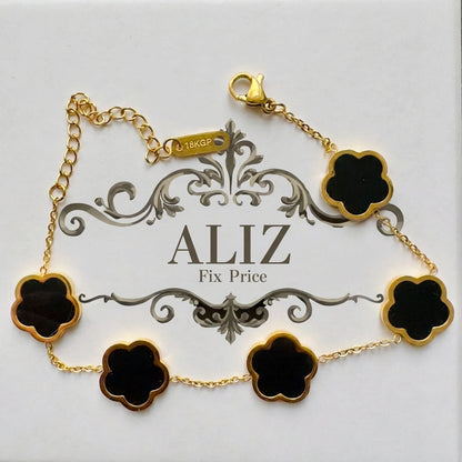 Midnight Daisy 18K Gold-Plated Stainless Steel Bracelet