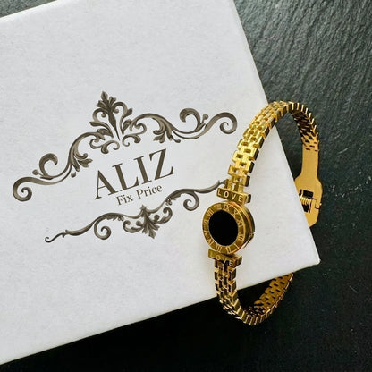 Golden Eclipse Roman Numerals Bracelet
