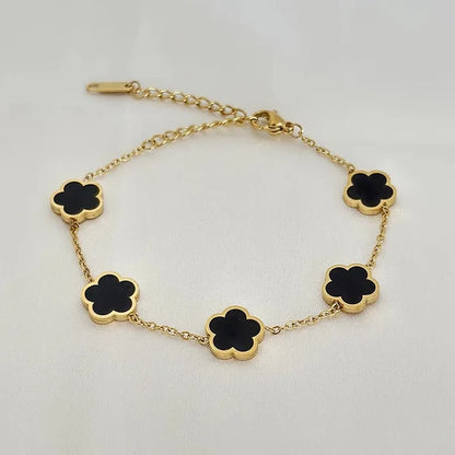 Midnight Daisy 18K Gold-Plated Stainless Steel Bracelet