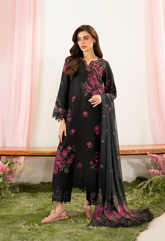 Black Embroidered Lawn | Iznik IFE-06