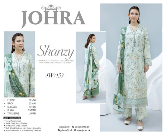 Johra Shanzay Embroidered 3 piece suit
