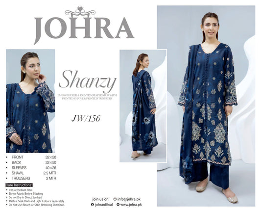 Johra Shanzay Embroidered 3 piece suit
