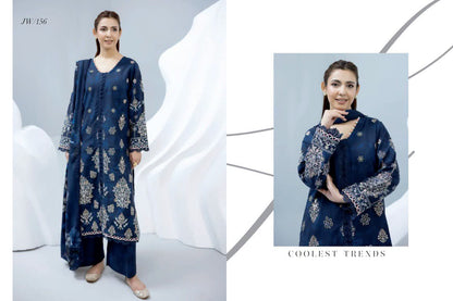 Johra Shanzay Embroidered 3 piece suit