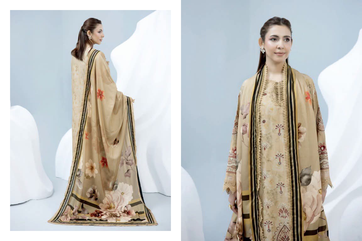 Johra Shanzay Embroidered 3 piece suit